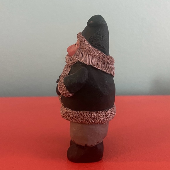 Vintage Gail Laura Jolly Santa In Forest Green 3” Tall - Picture 2 of 7